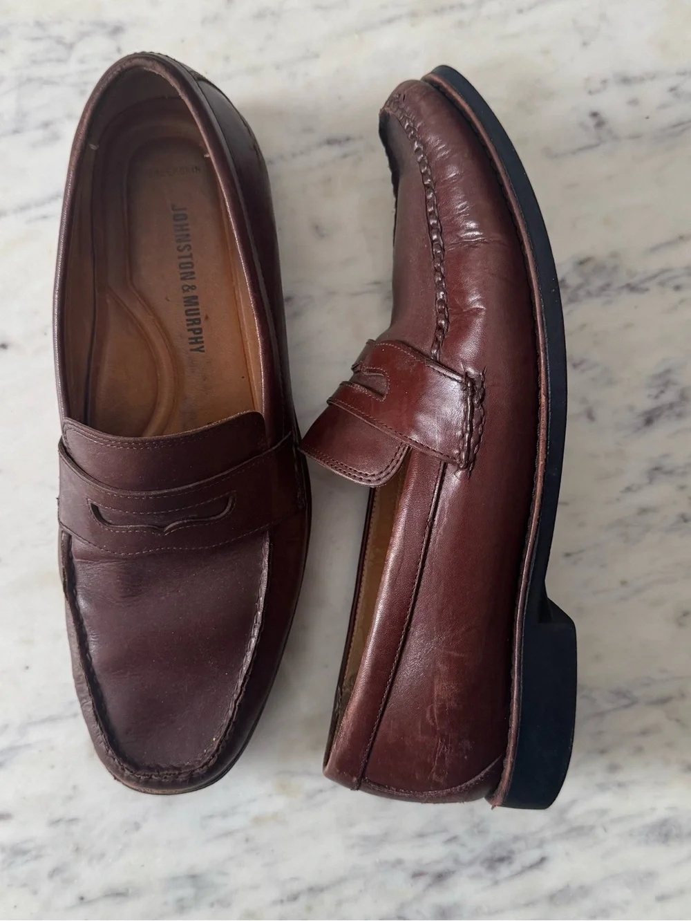 Johnston & Murphy Brown Leather Loafers - Size 9